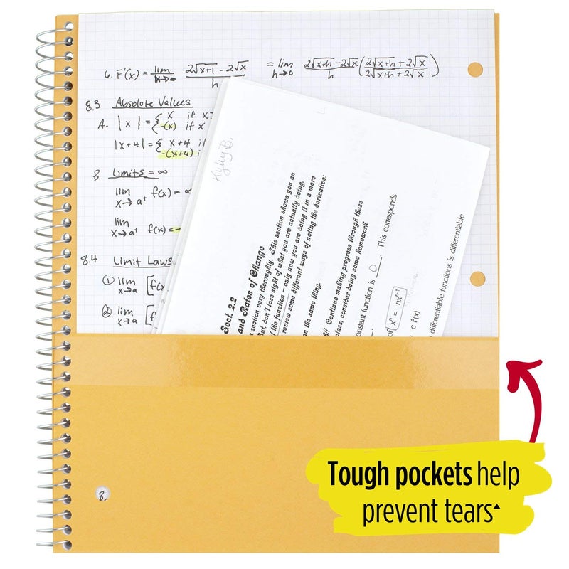 Five Star Spiral Notebook, 3 Subject, College Ruled Paper, 150 Sheets, 11" x 8-1/2, Customizable Cover, Color Selected For You, 1 Count (08232) - Image 5